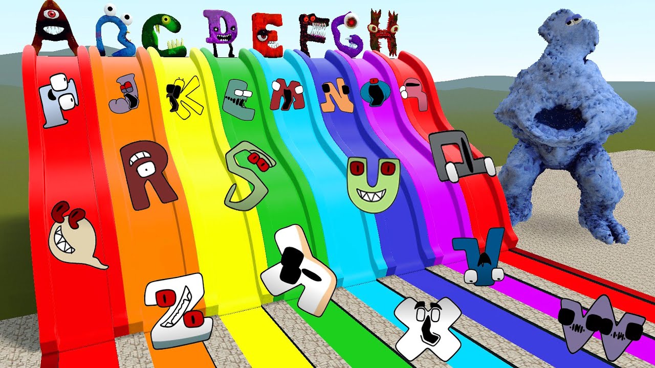 УНИЧТОЖЬТЕ ВСЕХ 3D-ЧЛЕНОВ АЛФАВИТА В RAINBOW SLIDE Garry's Mod