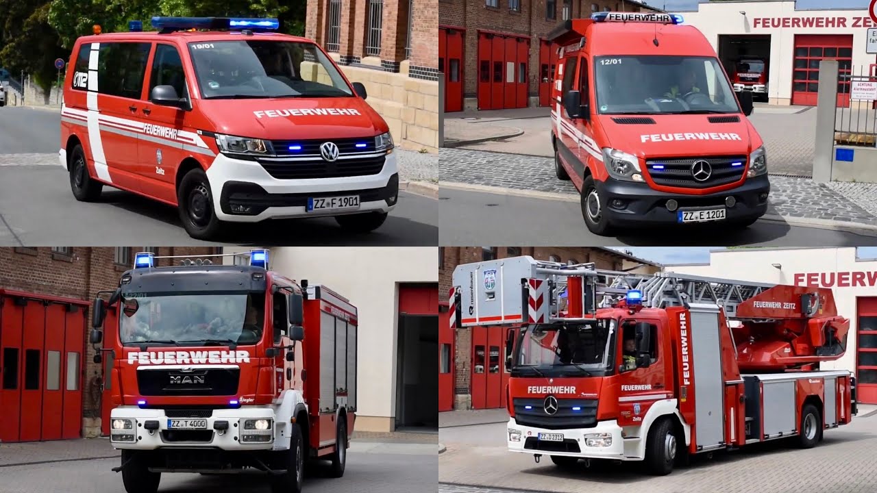 🚒 [MTW mit Alarm zur Wache] ELW1 mit Hornwechsel, DLA(K)23/12 und TLF4000 Feuerwehr Zeitz