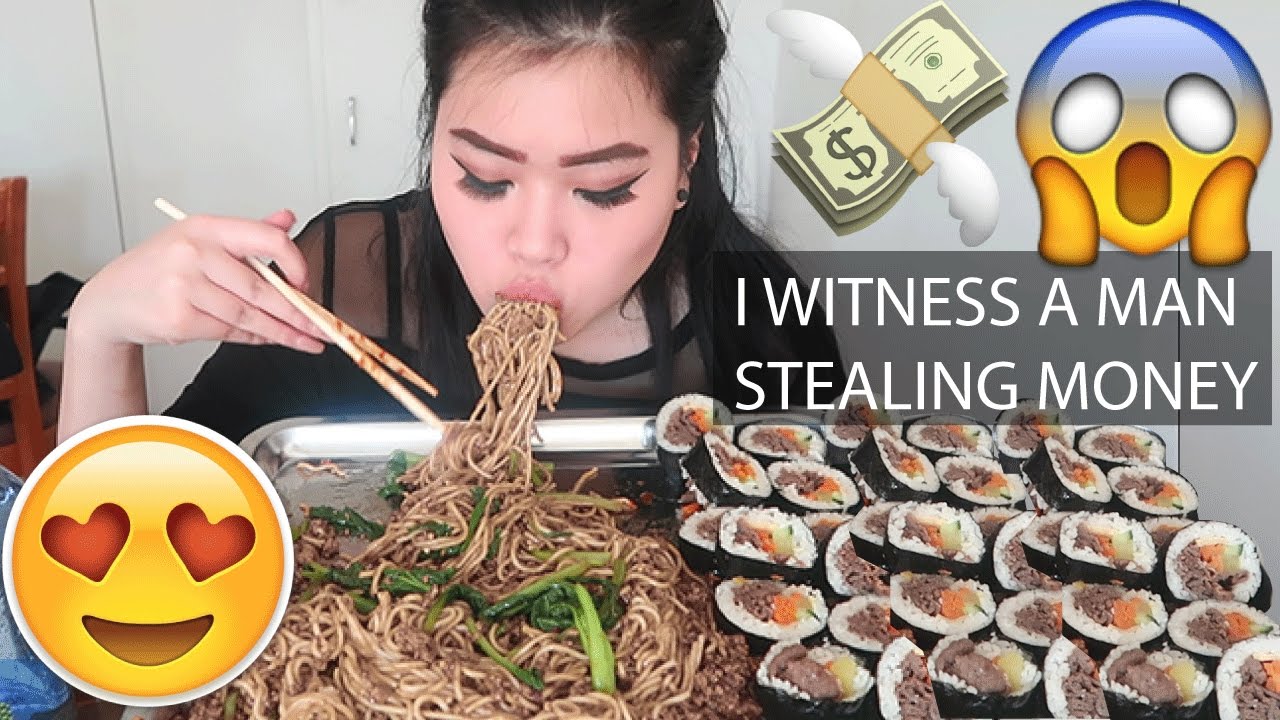 CHINESE BLACK BEAN NOODLES & GIMBAP | MUKBANG | EATING SHOW