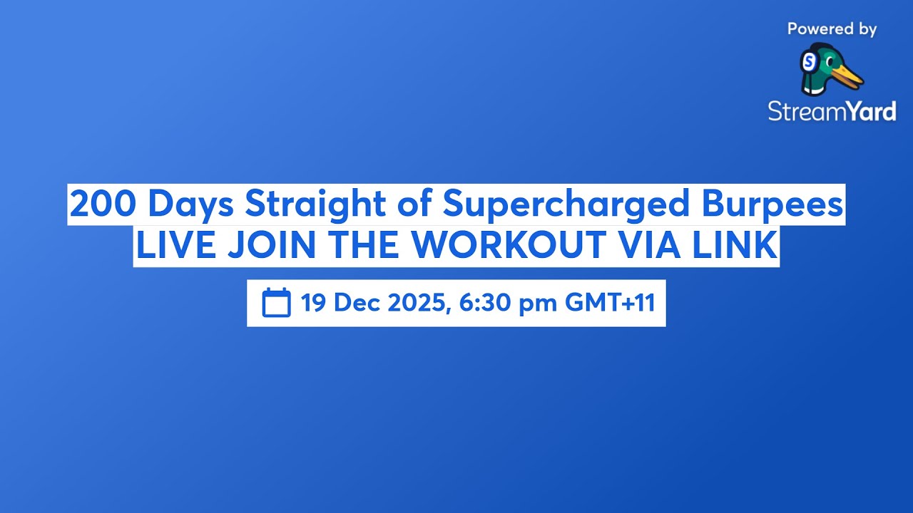 ⚡200 Days Straight of Supercharged Burpees LIVE JOIN THE WORKOUT VIA LINK🔴