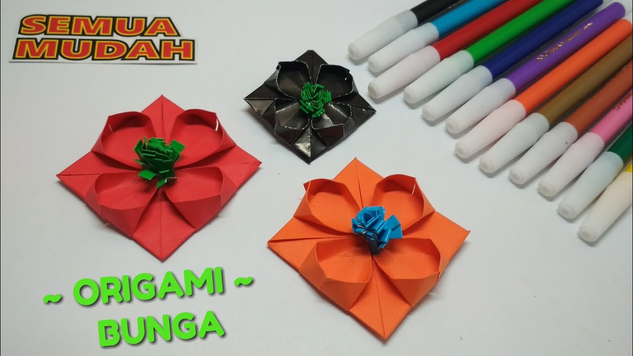 Cara Membuat Bunga dari Kertas Origami || How to Make Flowers from Origami Paper || 如何用折纸制作花卉