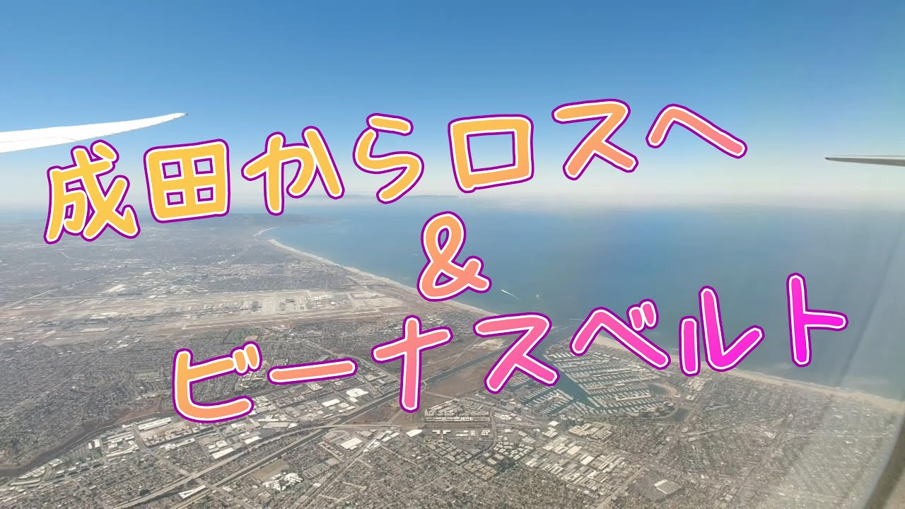 成田からロサンゼルス　途中でビーナスベルトも