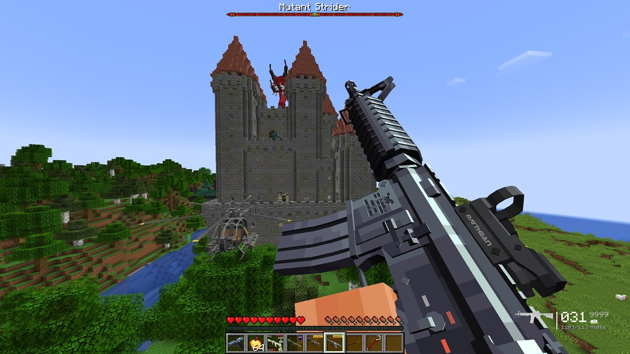 Pillagers Hired a MUTANT STRIDER to Destroy My Village… So I Destroyed Them With Modern Weapons! 😈🔥