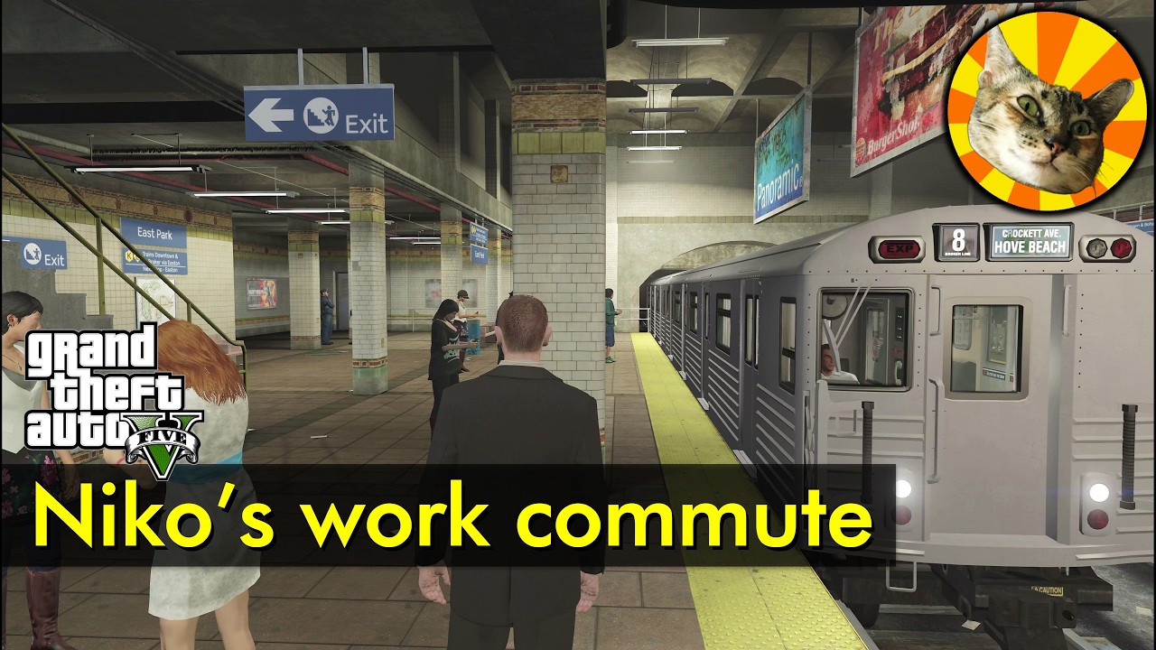Niko's subway commute to work - but in GTA V