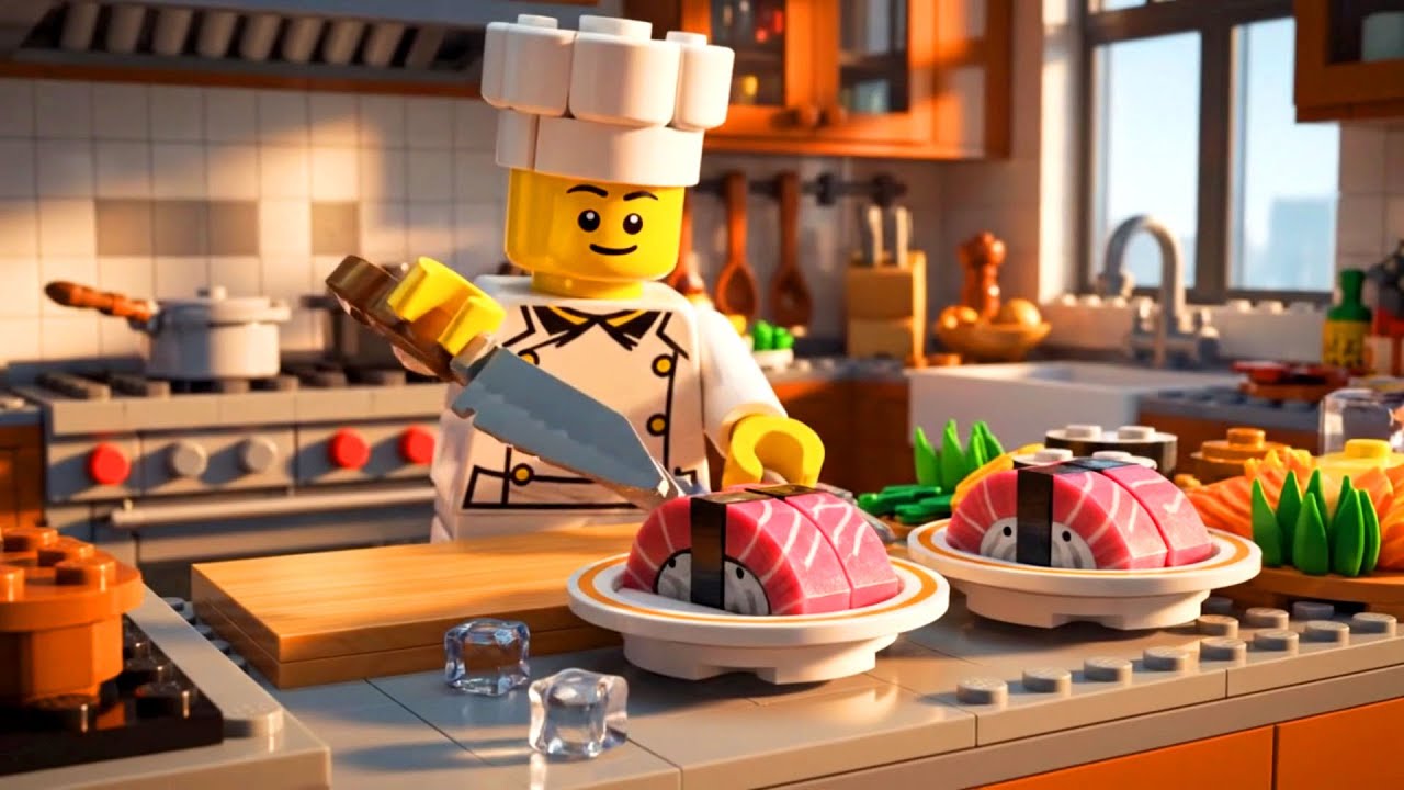 Master Level LEGO Tuna Cutting 🍣 Maguro Sushi ASMR