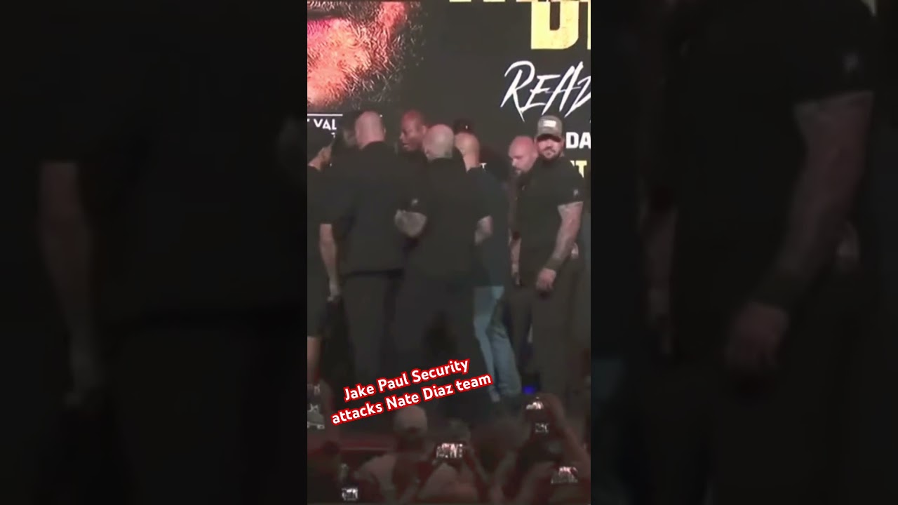 Jake Paul&rsquo;s Security attacks Nate Diaz team and they start throwing punches  #pauldiaz