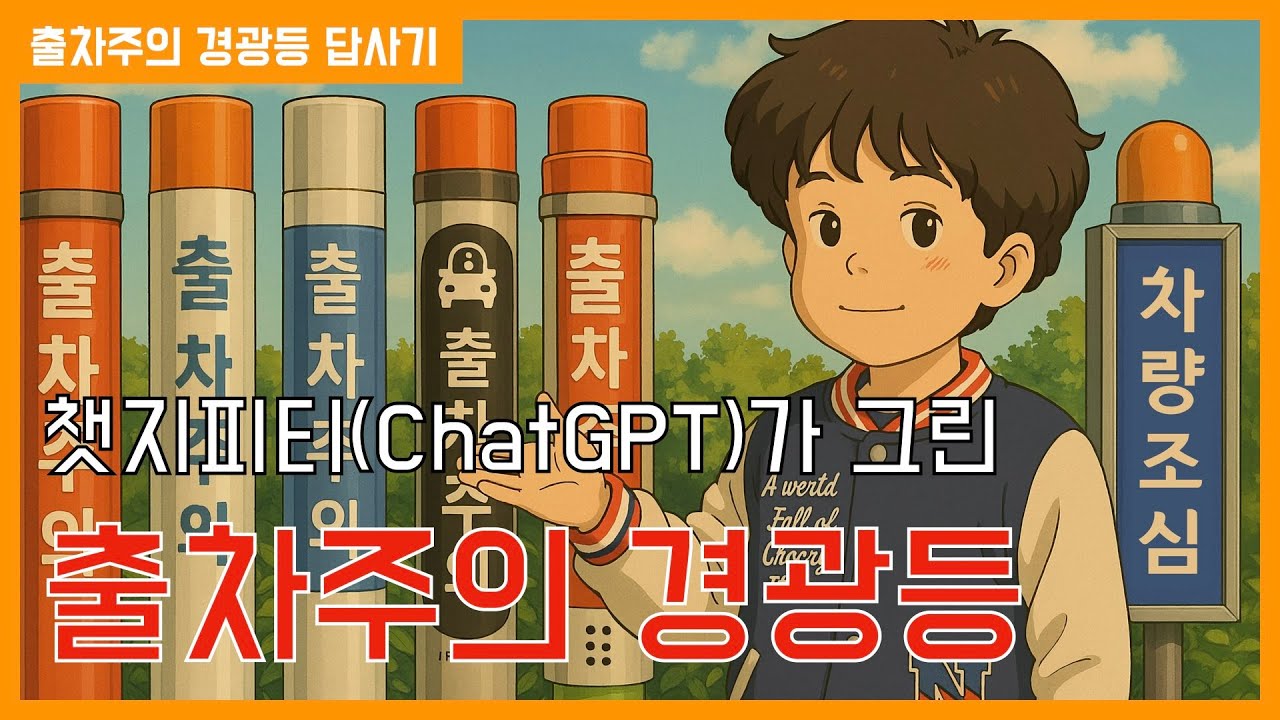 챗지피티가 그린 한국의 출차주의 경광등 모음