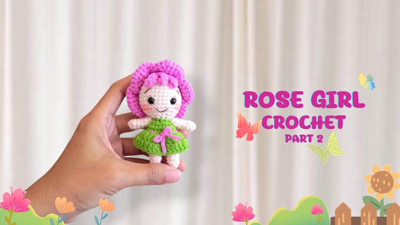 Mini Rose Crochet (2/2) | Mini Amigurumi For Beginners | Mini Flower Crochet