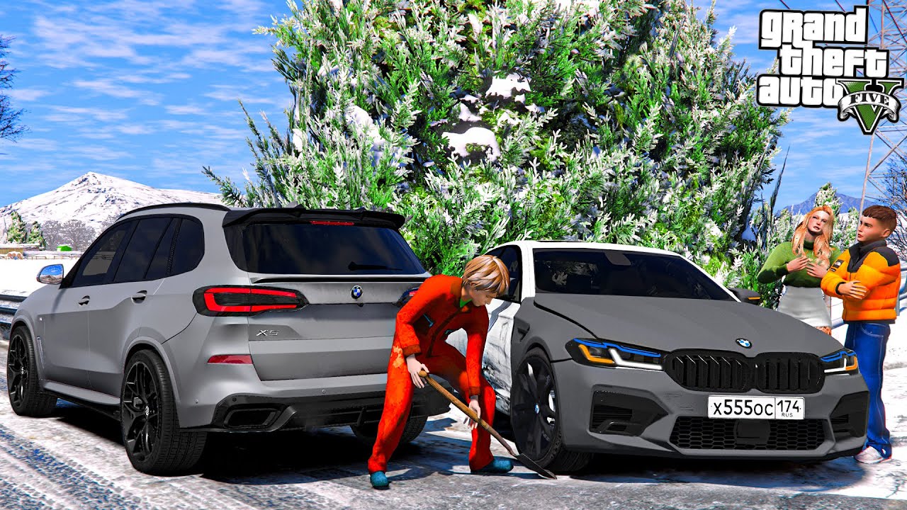 СЕРЁГА ЗАСТРЯЛ В СУГРОБЕ НА ПЕРЕОДЕТОЙ BMW M5! ПОПАЛ В СНЕЖНУЮ ЛОВУШКУ! ОПЕРСКАЯ ЕЗДА В GTA 5 🌊ВОТЕР