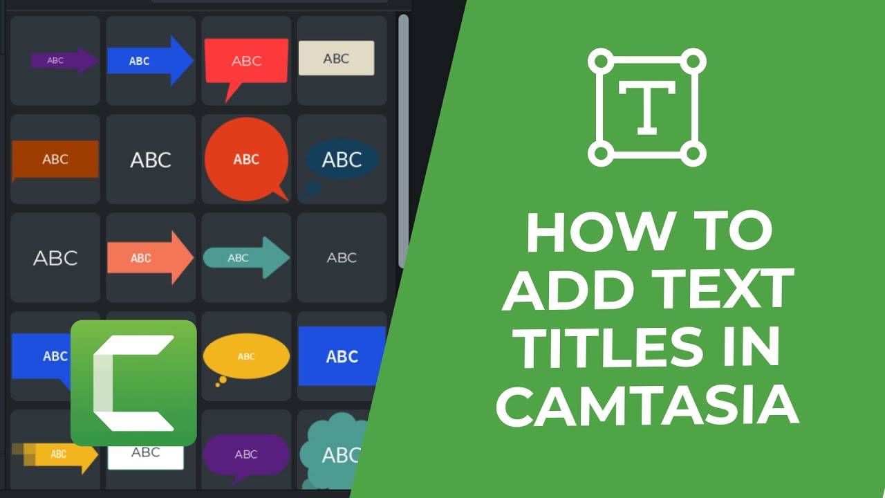 Как добавить текстовые заголовки в Camtasia