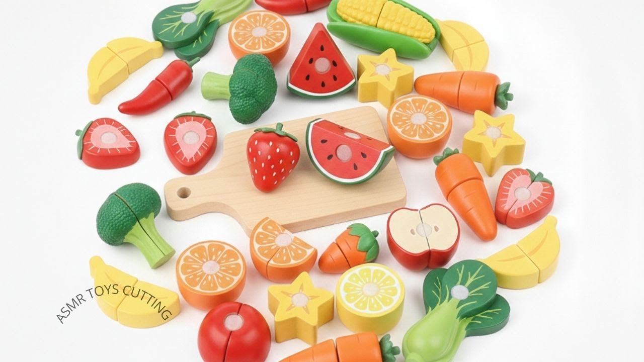 8 Menits Satisfying Video ASMR | Cutting Plastic Fruits & Vegetables  Peanuts & Chilli