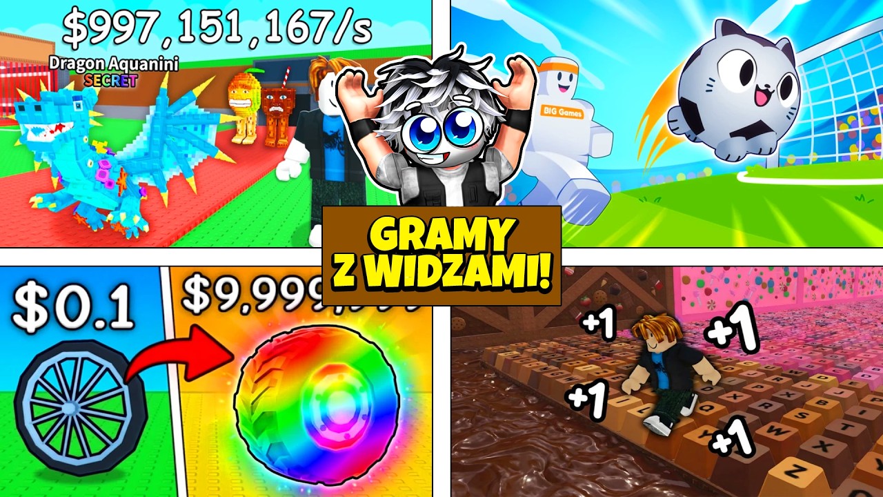 🎉GRAMY Z WIDZAMI W R&Oacute;ŻNE GRY NA ROBLOXIE!🎉STEAL A BRAINROT!🎉 #roblox