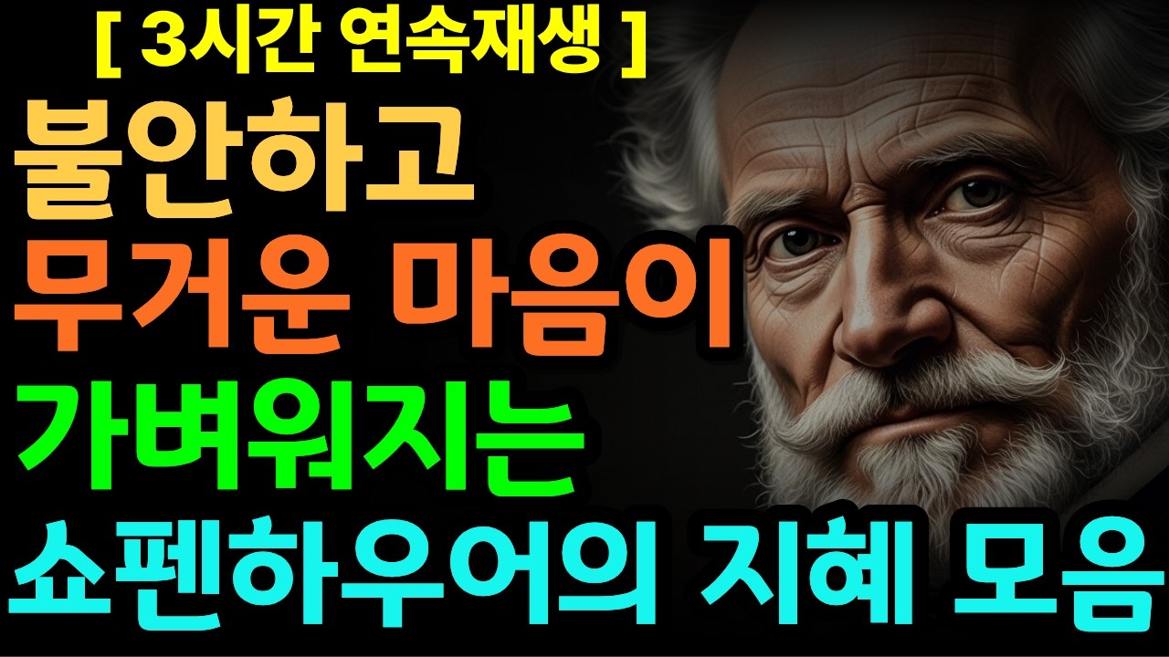 [쇼펜하우어] 😴 수면용💊🌙 3시간 연속재생, 듣다 보면 어느새 깊은 잠에 빠지는 철학 이야기 |철학명언 |시니어소통법 |인간관계