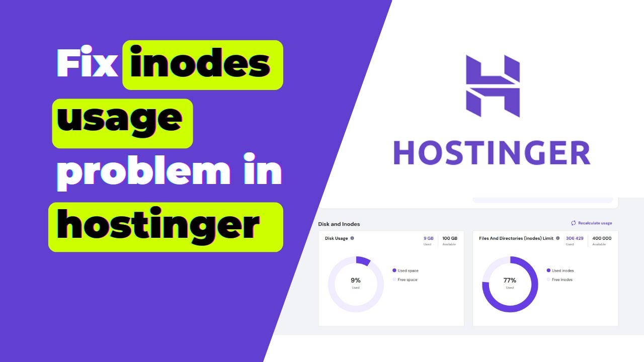 How to increase inodes in hostinger hPanel | Clear hontinger inodes usage limit