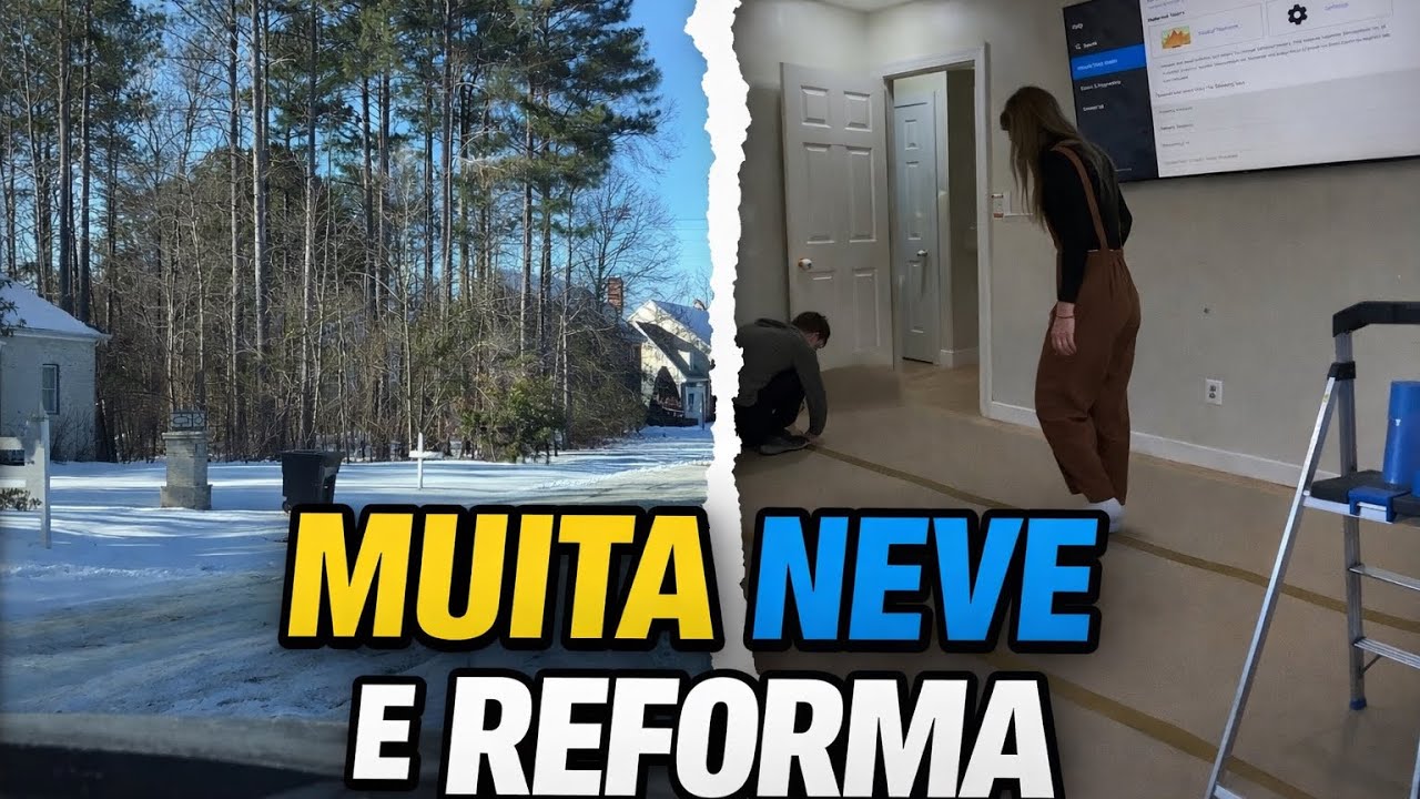 Muita neve e reforma 😓#brasileirosnoseua #reforma #nevasca 