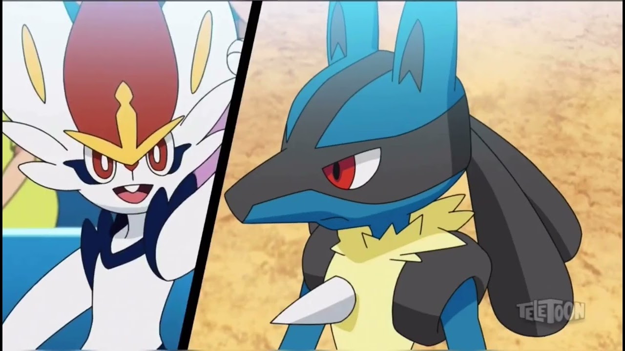 goh cinderace pops out of their pokeball to cheer on ash lucario (owo) 🥹💗💕💘 EnglishDub