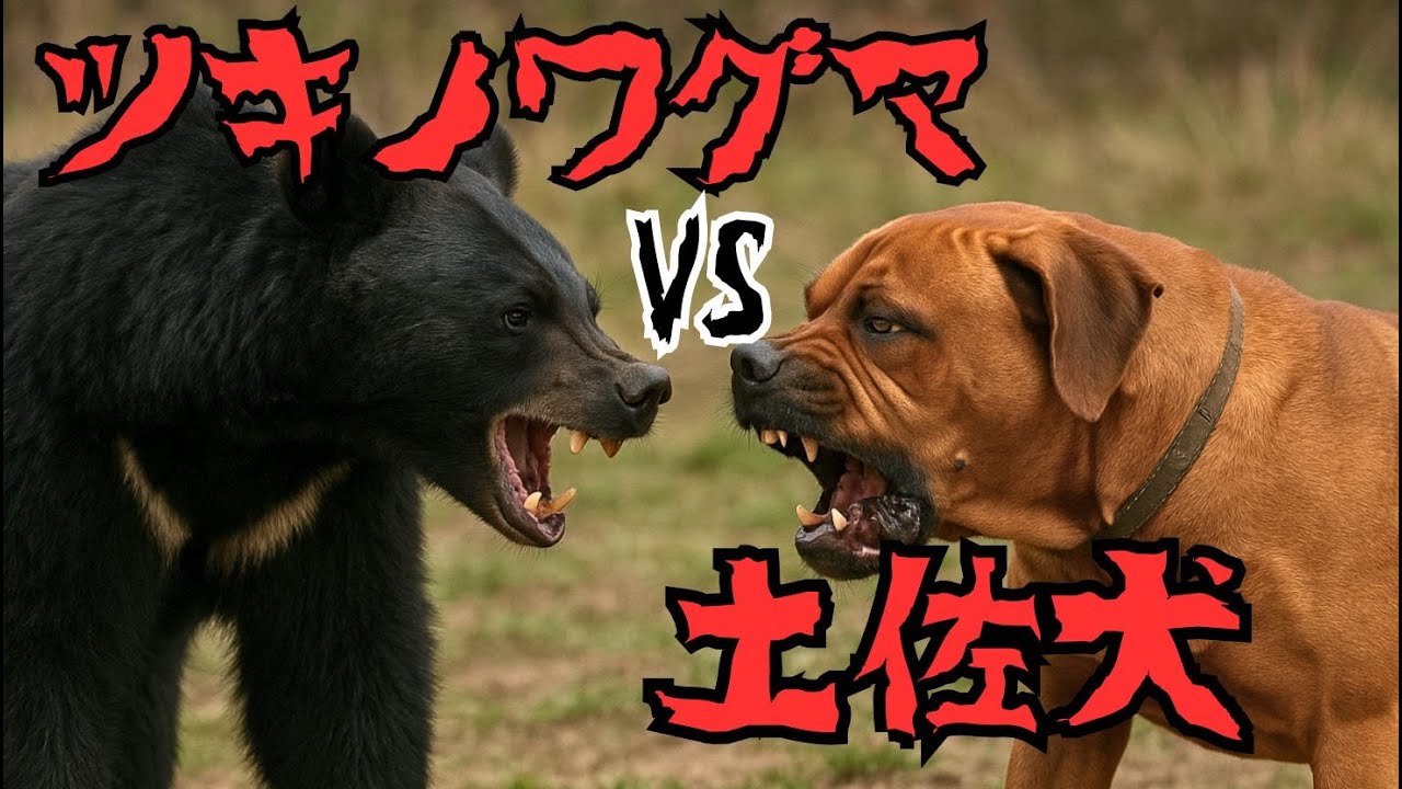 【衝突】土佐犬VSツキノワグマ