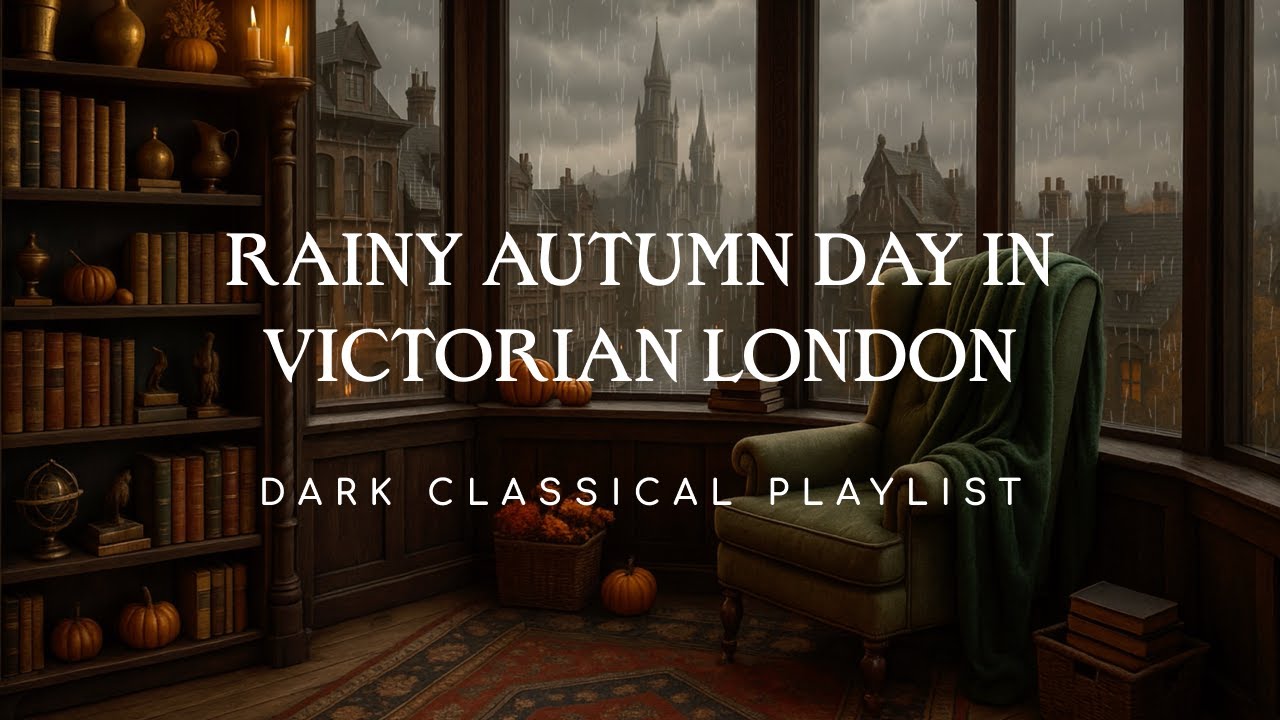 Dark Classical Playlist | Rainy Autumn Day in Victorian London | Dark Academia Library Ambience 