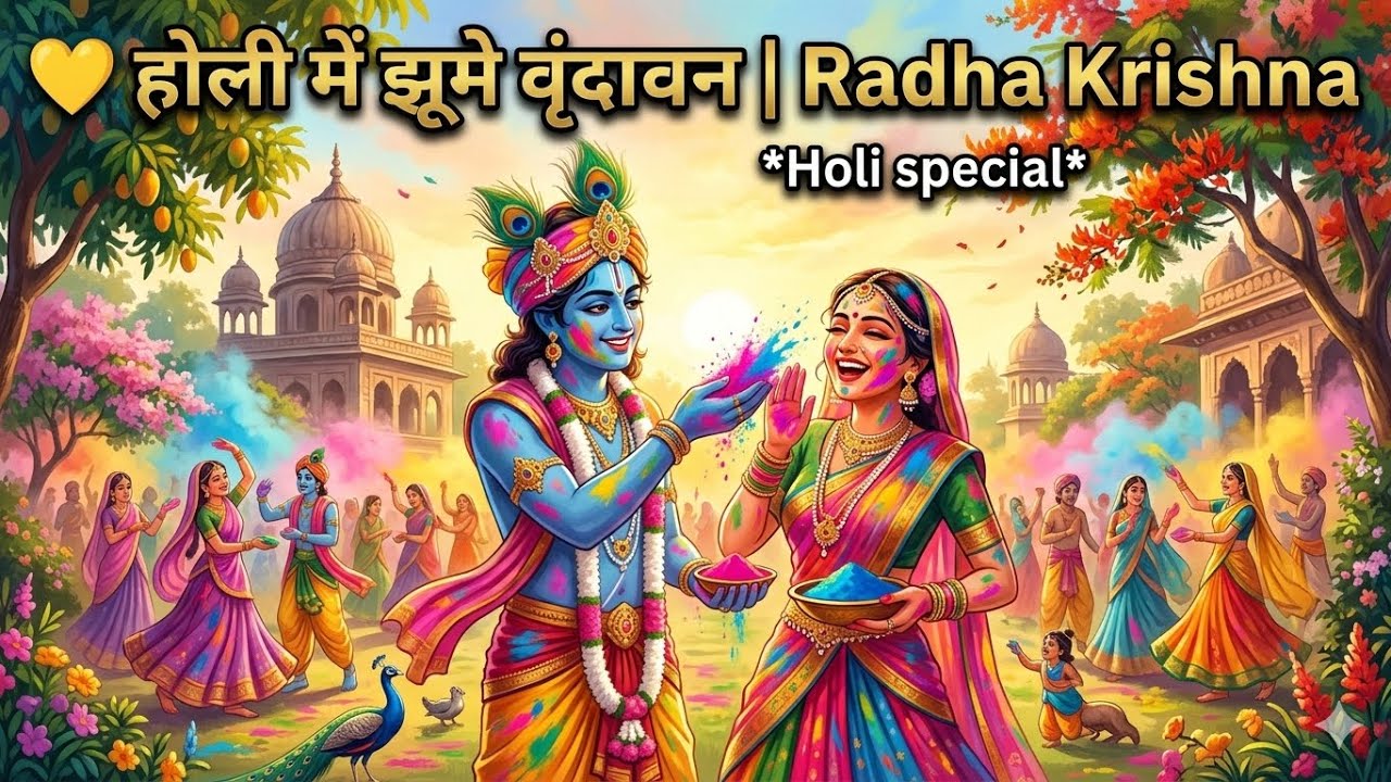 💛 होली में झूमे वृंदावन | Radha Krishna Rang Barse | 2026 Special Bhajan 🌸 | Barsane Wali Holi