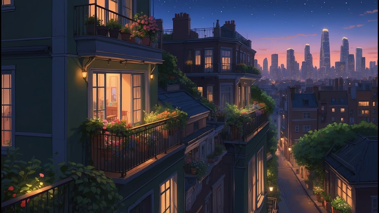 Тёплые огни ночи 🌆 Chill Lofi Radio для поздней концентрации и отдыха 🌿