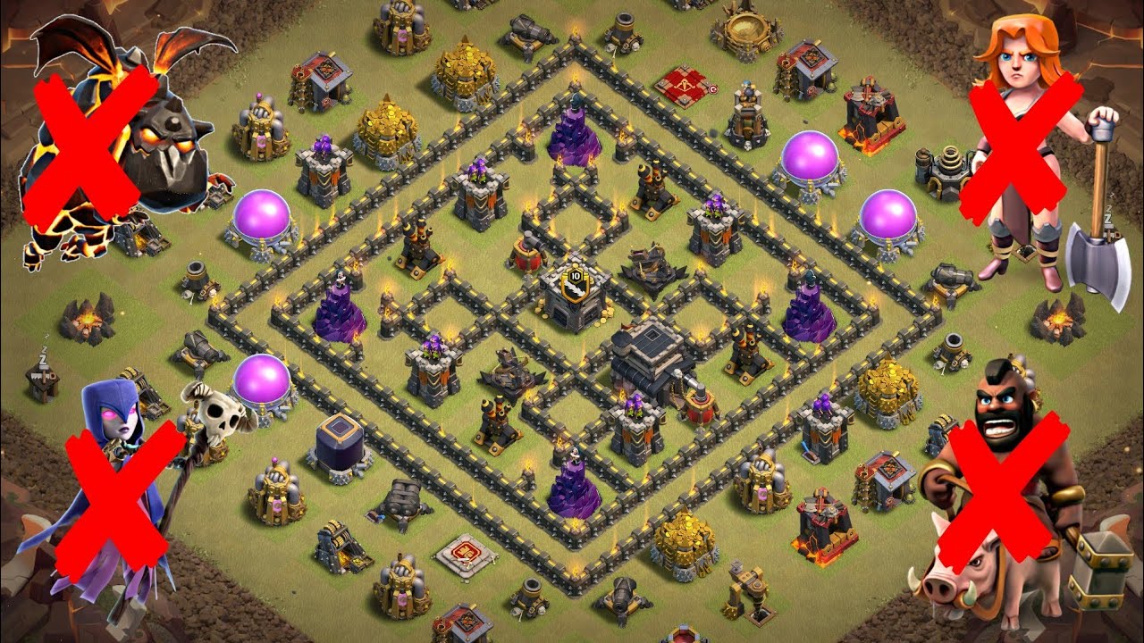 Best TH9 War Base | Defense against TH10 Mass Drag; TH9 GoValk, LavaLoon, GoVaWitch, GoBoHo, GoWiPe