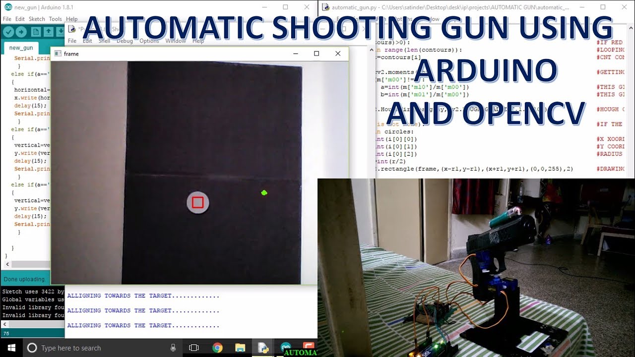 AUTOMATIC SENTRY GUN THAT SHOOTS BY ITSELF|ARDUINO|OPENCV|+CODE