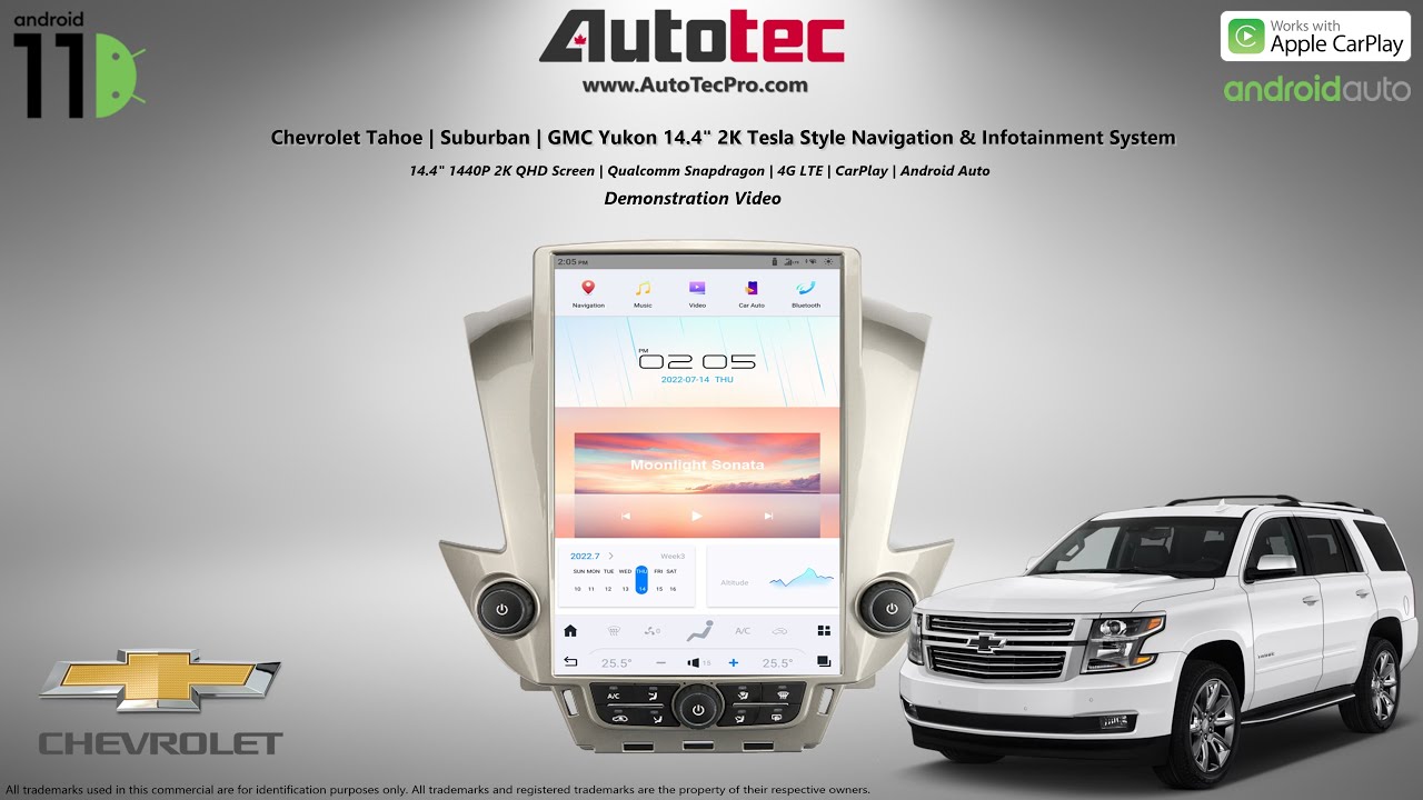 Chevrolet Tahoe / Suburban / GMC Yukon (2015–2020) 14.4″ IPS QHD 2K Navigation & Infotainment System