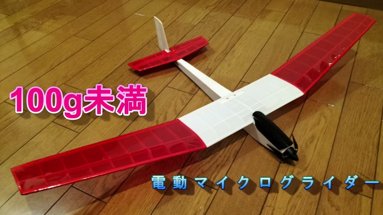 100g未満　micro motor gliderマイクロモーターグライダー　Harpaアルパ　maiden flight　初飛行　MS工房バルサキット