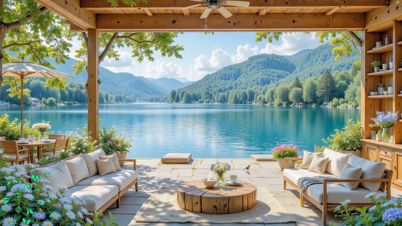 Spring Sunrise Piano by the Lake for Focus & Calm Energy 🌸 | Relaxing Background Piano Music
