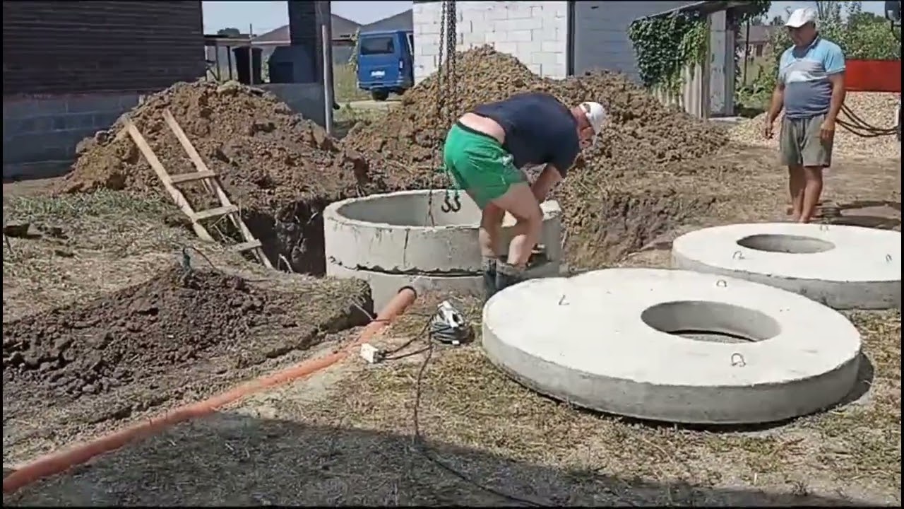 МОНТАЖ СЕПТИКА ИЗ ЖБ КОЛЕЦ, часть 2