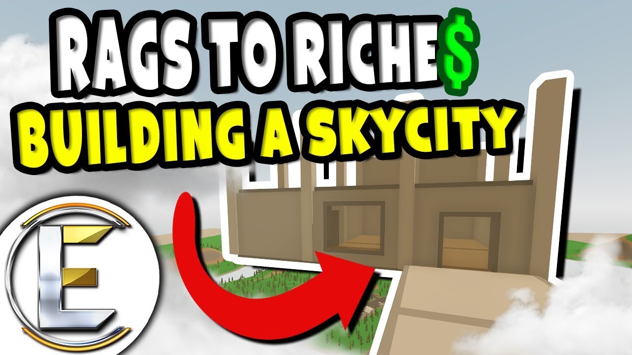 BUILDING A SKYCITY! | Unturned Roleplay Rags to Riches Reboot #9 - Building Shops In The Sky (RP)