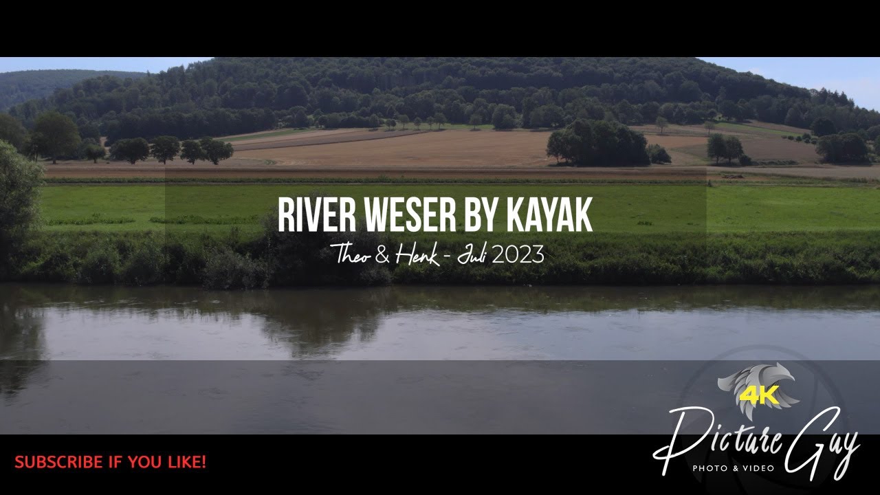 The Weser - River in Germany - Filmed by drone
