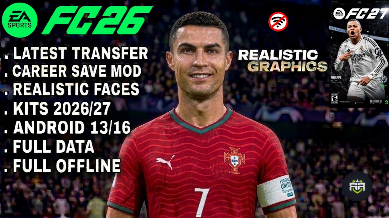 FIFA 16 MOBILE MOD EA FC 26 ДЛЯ ANDROID ОФФЛАЙН РЕЖИМ КАРЬЕРЫ ОБНОВЛЕНИЕ ФОРМ 2026/27 РЕАЛЬНЫЕ ЛИ...