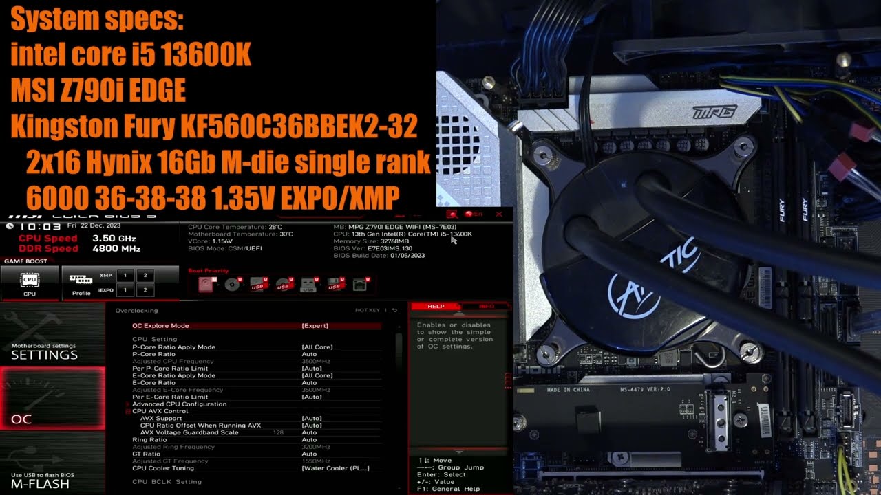 Overclocking a DDR5-6000 CL36 kit to DDR5-7200 CL34 with an i5 13600K