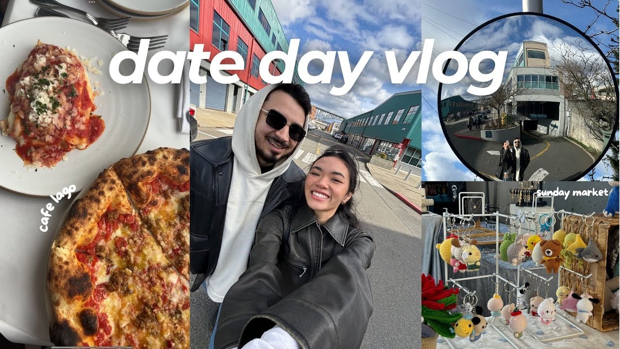 DATE DAY VLOG 🤍✨ | vintage shopping, out to eat, hauls + more!