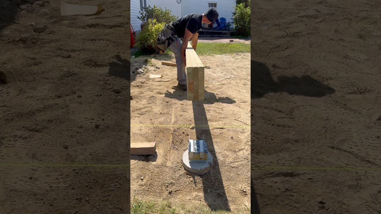 The best way to set a deck girder. #remodel #construction #contractor #diy #carpenter
