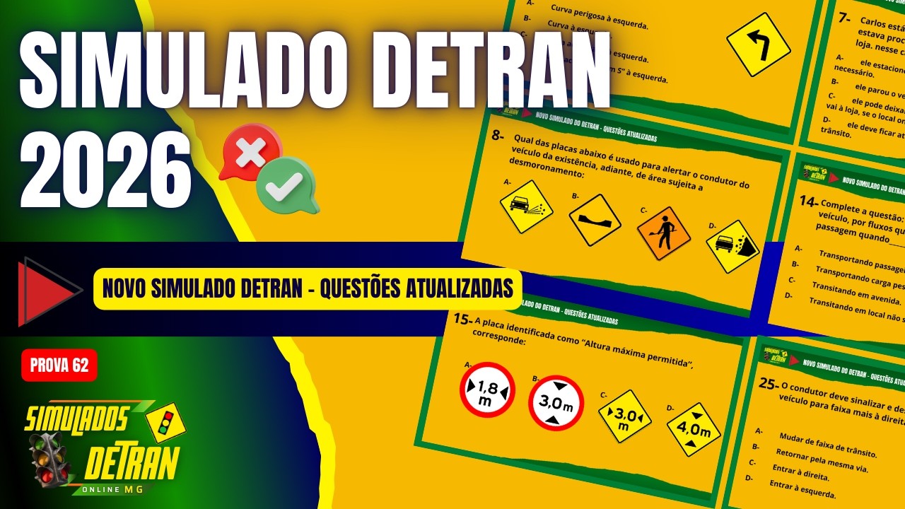 SIMULADO DETRAN 2026: NOVO SIMULADO DO DETRAN - VEJA SE VOCÊ PASSARIA #simuladodetran2026