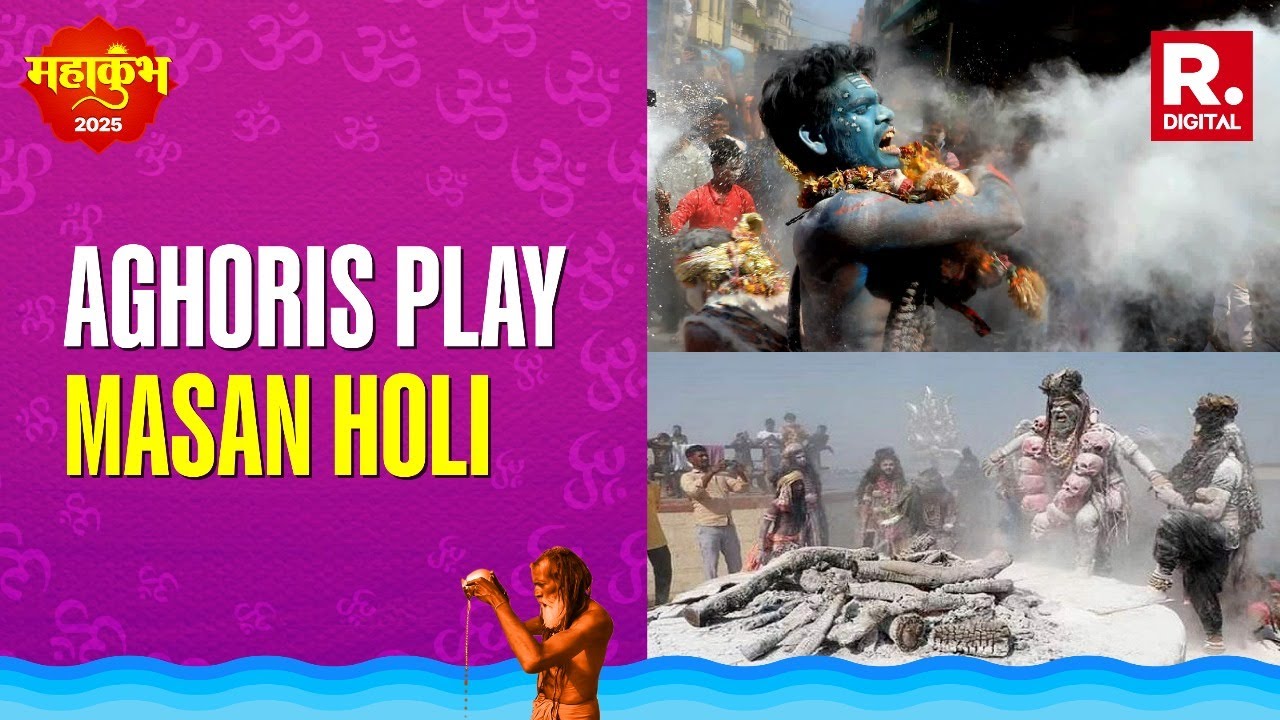 &lsquo;Aghoris&rsquo; Celebrates &lsquo;Masaan Holi' At Maha Kumbh 2025 In Prayagraj, Uttar Pradesh