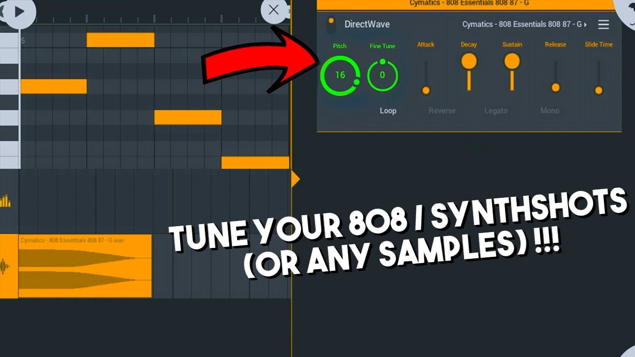 How to TUNE any SAMPLE (808/Synthshots) | FL Studio Mobile