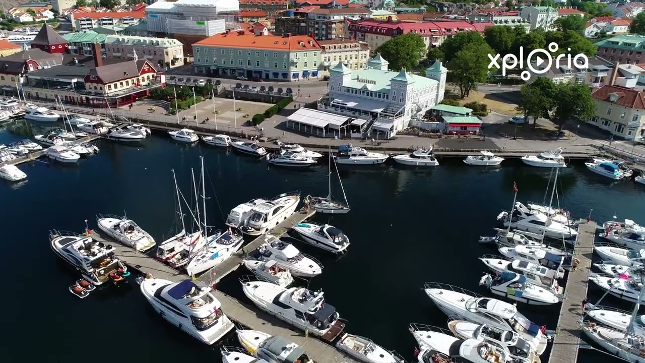 Stromstad, Str&ouml;mstad g&auml;sthamn Western Sweden 2018.07 aerial video
