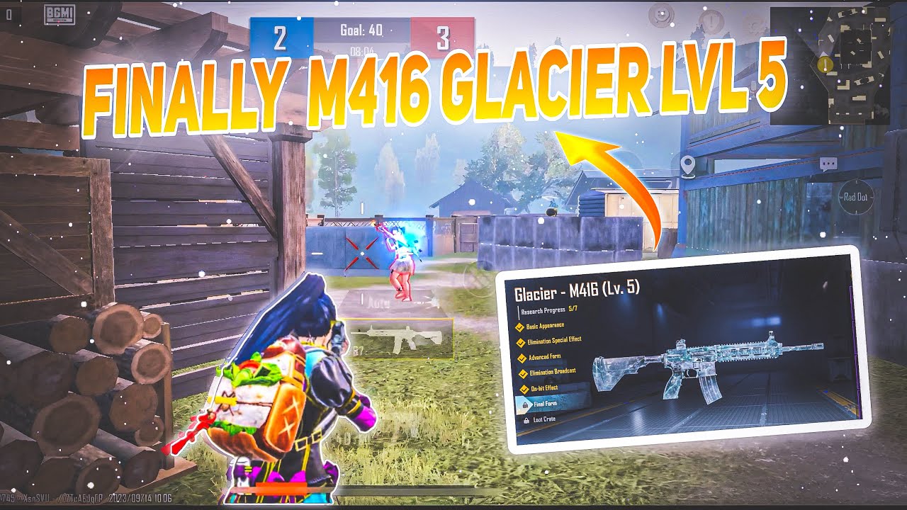 Finally I upgraded my M416 Glacier ❄️ to level 5 🥶