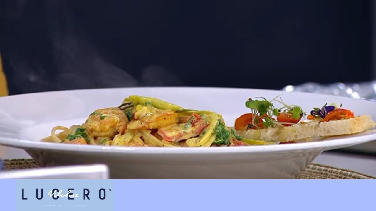 Espaguetis Con Camarones Al Curry - Lucero Vílchez Cocina