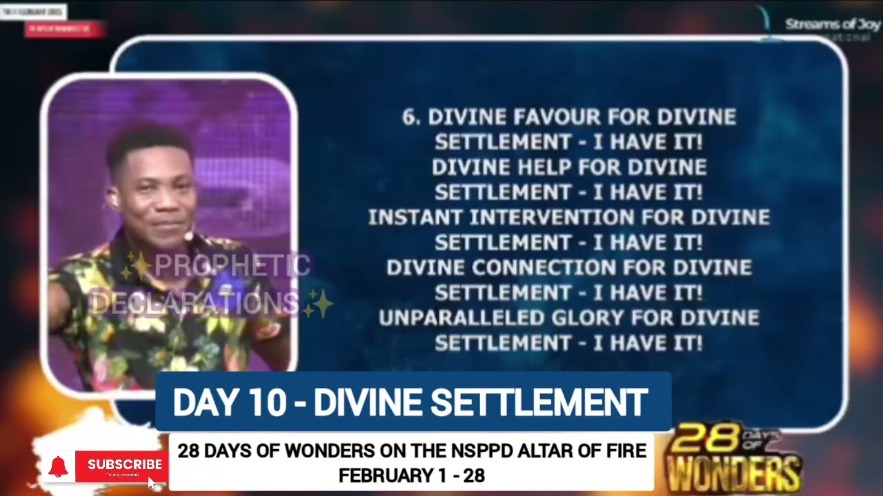 DIVINE SETTLEMENT Declarations – Day 10 | 28 Days of Wonders