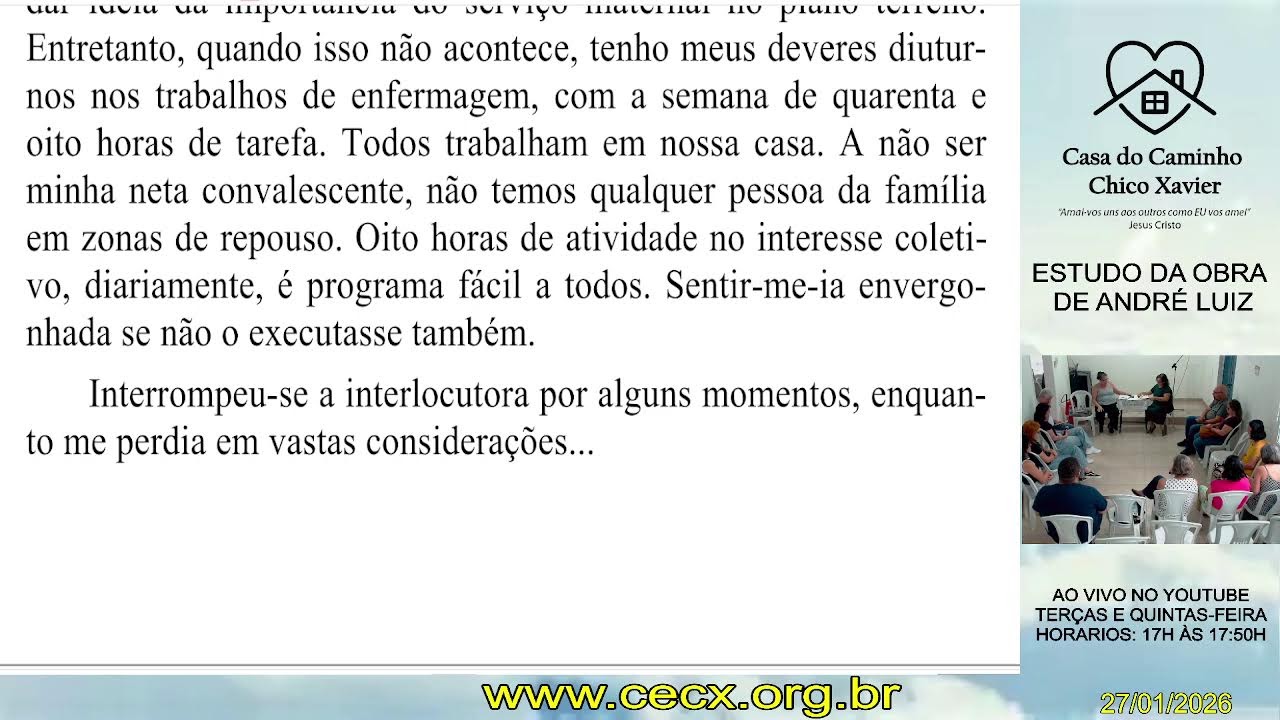 ESTUDO DA OBRA DE ANDRE LUIZ (NOSSO LAR) - 27/01/2026
