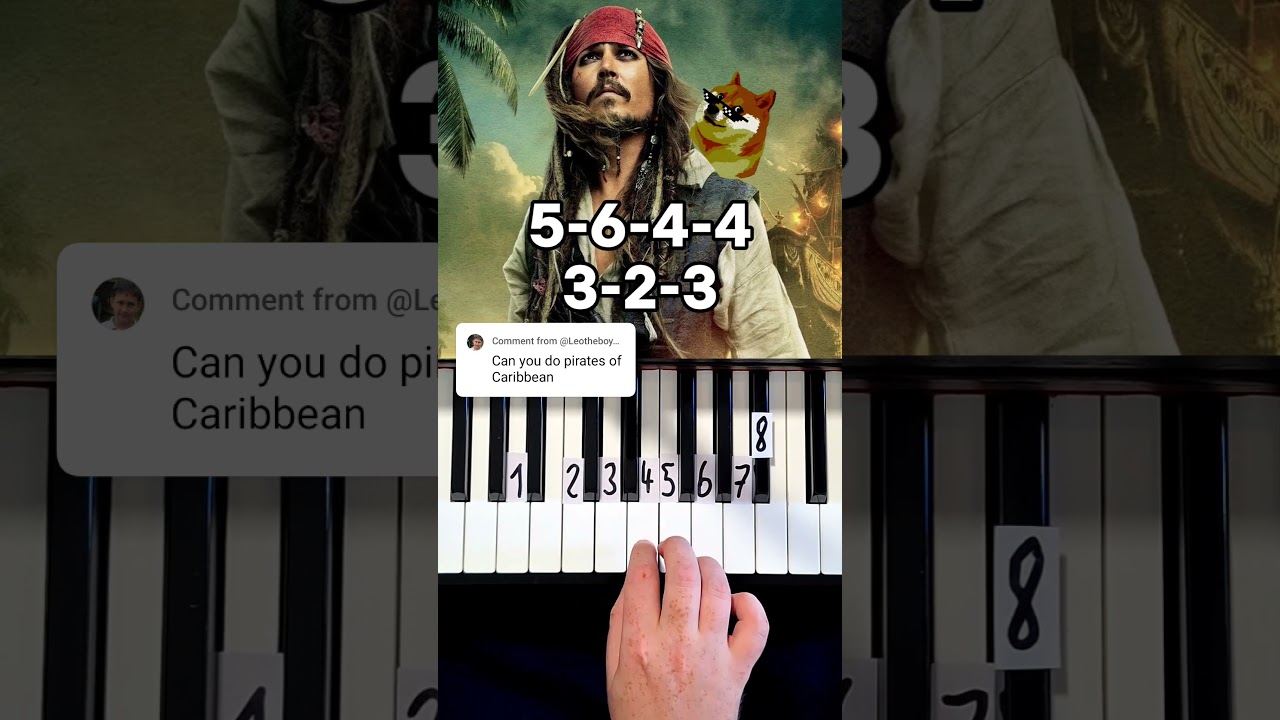 Hes a Pirate Piano Tutorial #shorts
