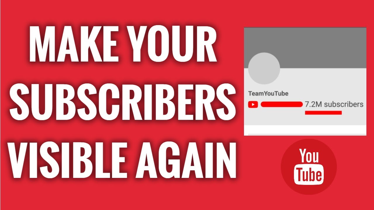 How To Make Your YouTube Channel Subscriber Count Visible Again On Mobile