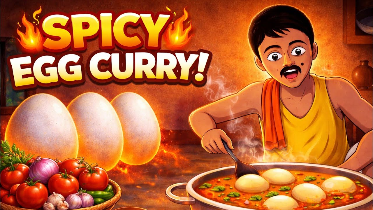 মাত্র ১০ মিনিটে ডিমের ঝোল! 😱//10 Minute Egg Curry Recipe 😱// Bangla cartoon