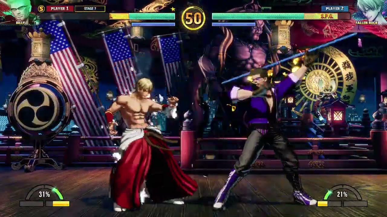 Fatal Fury: City of the Wolves - Billy Kane vs. Fallen Rock Howard (5 Star Difficulty)