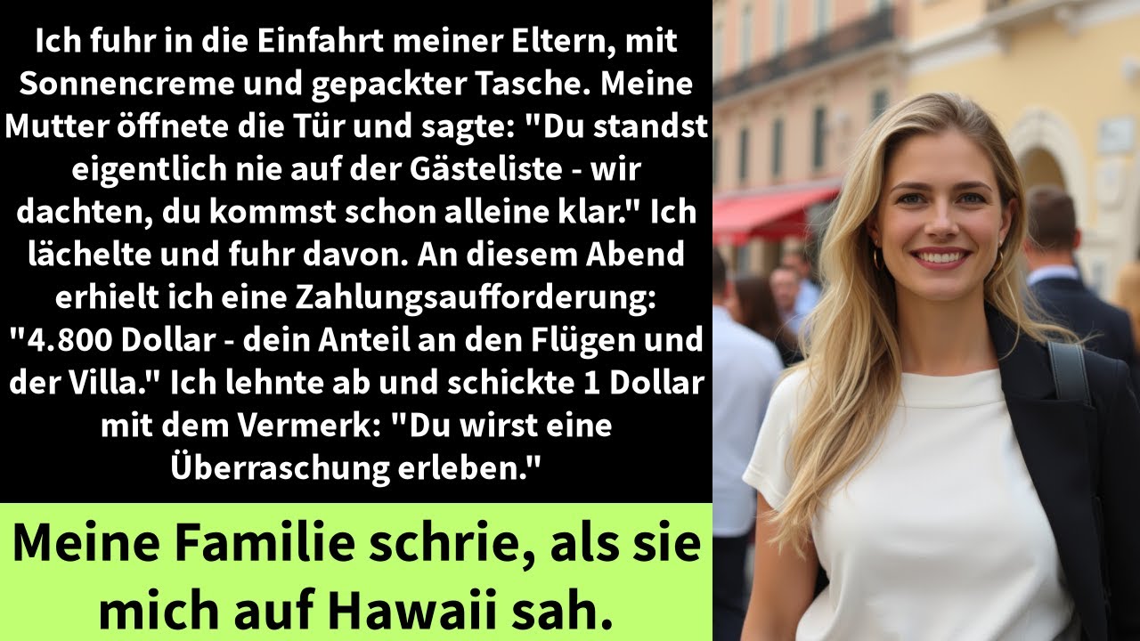 Ich fuhr in die Einfahrt meiner Eltern, mit Sonnencreme und gepackter Tasche.
