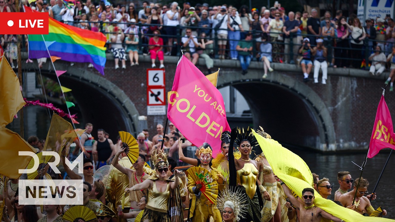 World Pride 2026 LIVE: World Iconic Canal Parade Floats Cruise Through Amsterdam | AQ1G